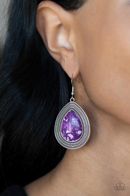 Terrazzo Tundra - Purple Earrings - Paparazzi Accessories
