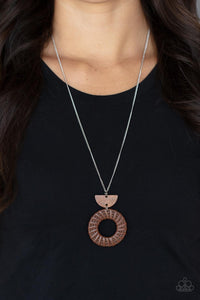 Homespun Stylist - Brown Necklace - Paparazzi Accessories
