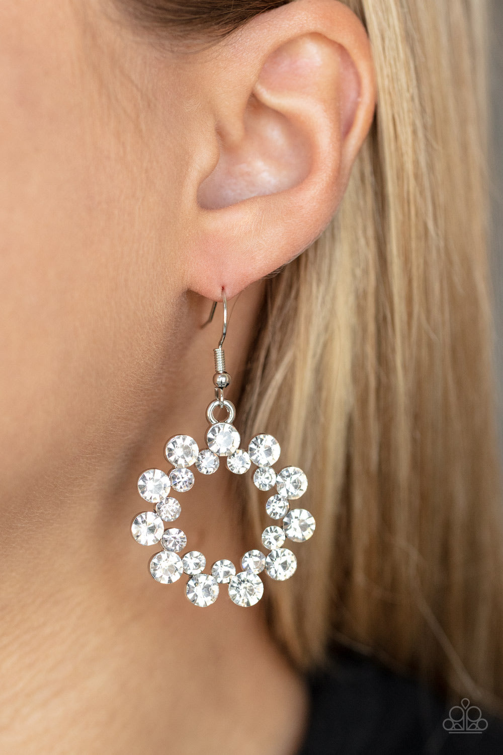 Champagne Bubbles - White Earrings - Paparazzi Accessories