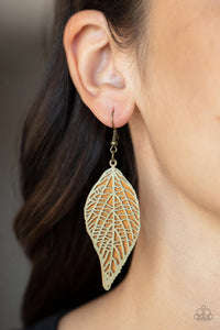 Leafy Luxury - Brass Earrings - Paparazzi Accessories
