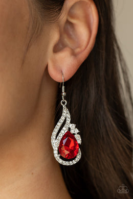 Dancefloor Diva - Red Earrings - Paparazzi Accessories