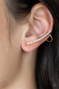 Sleekly Shimmering - Gold Post Earrings - Paparazzi Accessories