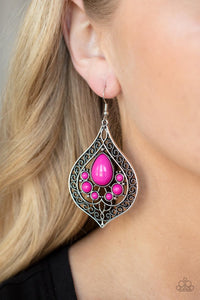 New Delhi Nouveau - Pink Earrings - Paparazzi Accessories