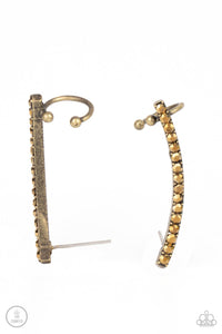 give-me-the-swoop-brass-post-earring-post earrings-paparazzi-accessories