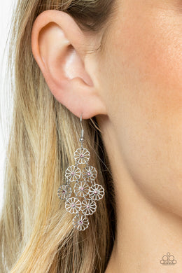 Bustling Blooms - Purple Earrings - Paparazzi Accessories