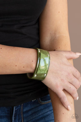 Geo Glamper - Green Bracelet - Paparazzi Accessories
