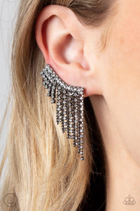 Thunderstruck Sparkle - Black Post Earrings - Paparazzi Accessories