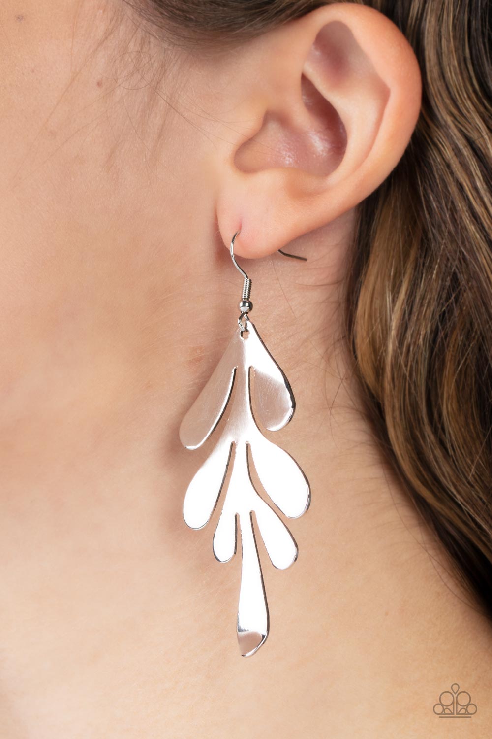 A FROND Farewell - Silver Earrings - Paparazzi Accessories
