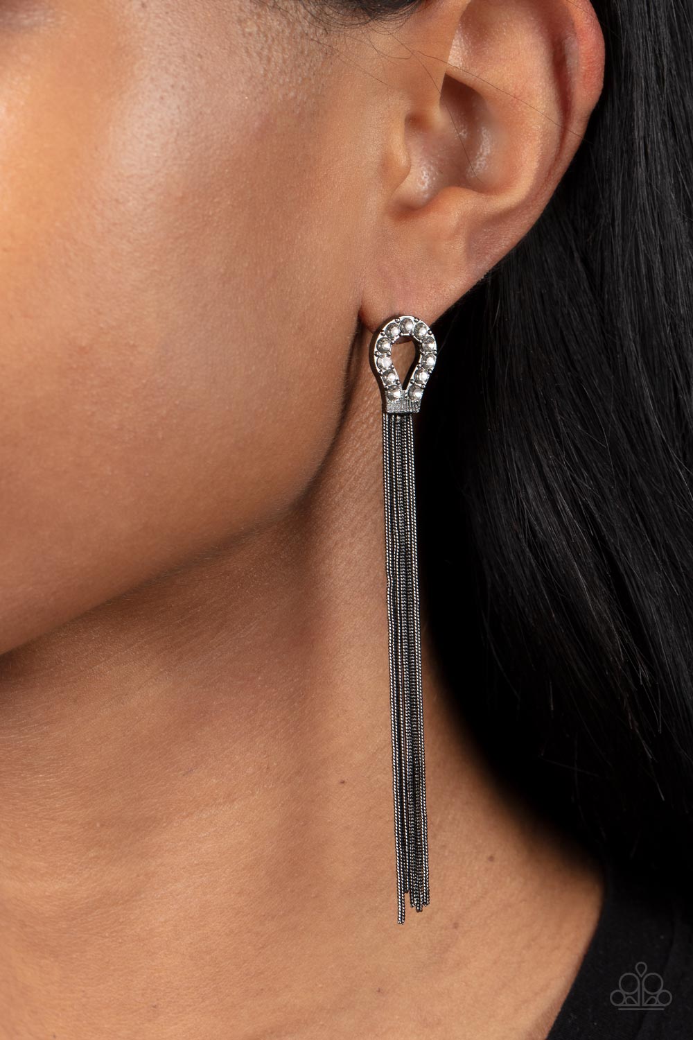 Dallas Debutante - Black Post Earrings - Paparazzi Accessories