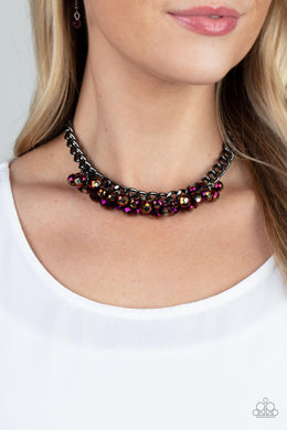 Galactic Knockout - Purple Necklace - Paparazzi Accessories