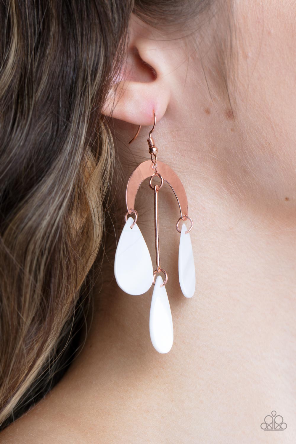 Atlantis Ambience - Copper Earrings - Paparazzi Accessories