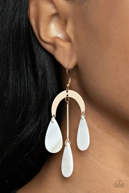 Atlantis Ambience - Gold Earrings - Paparazzi Accessories