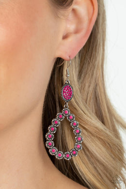 Farmhouse Fashion Show - Pink Earrings - Paparazzi Accessories