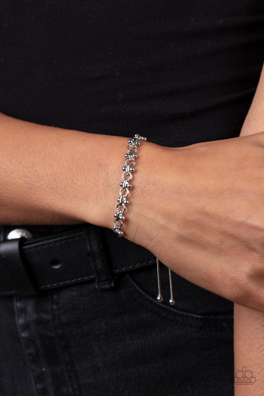 Slide On Over - Silver Bracelet - Paparazzi Accessories