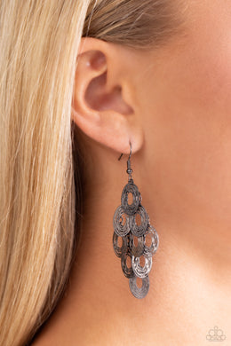 Thrift Shop Twinkle - Black Earrings - Paparazzi Accessories