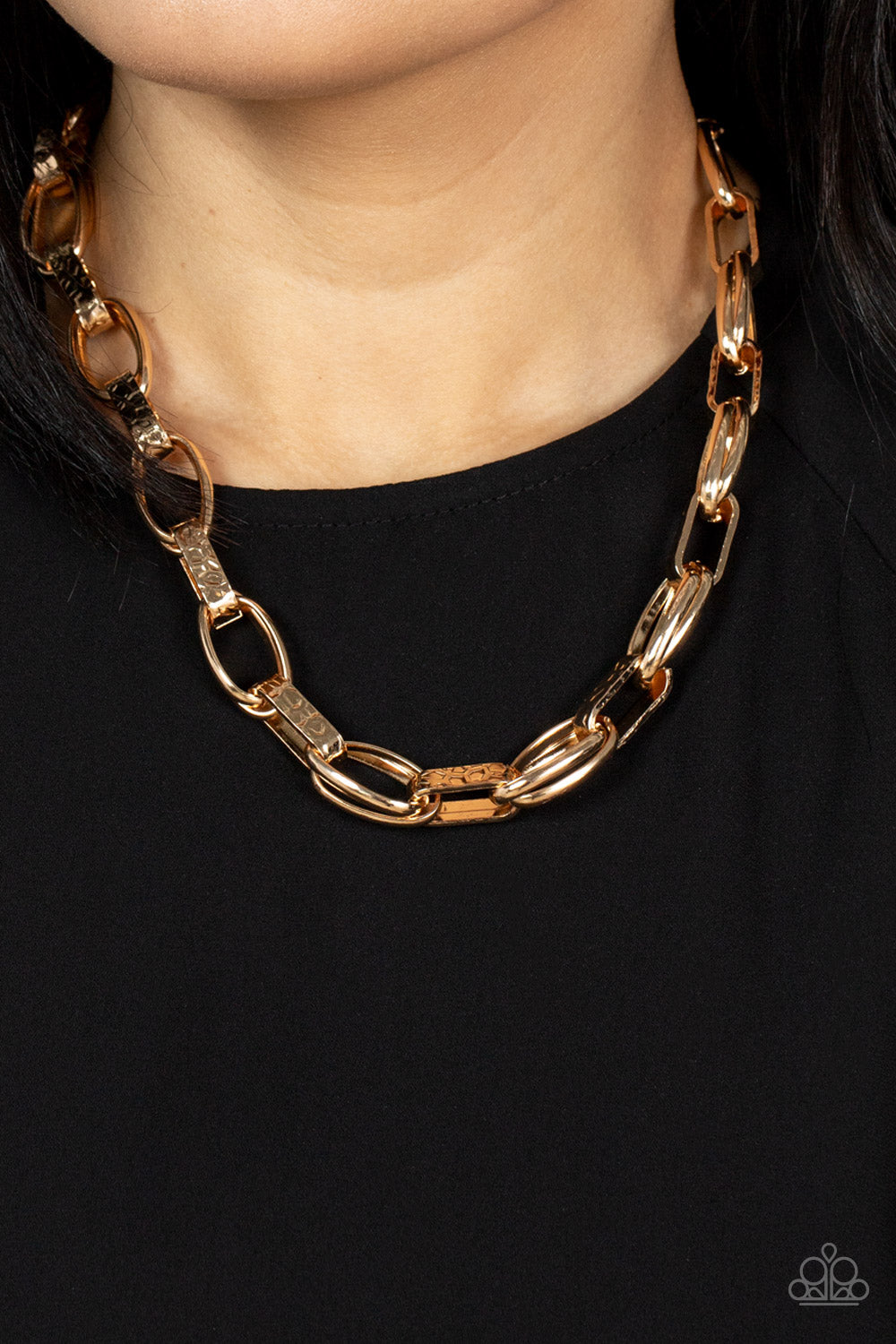 Motley In Motion - Gold Necklace - Paparazzi Accessories