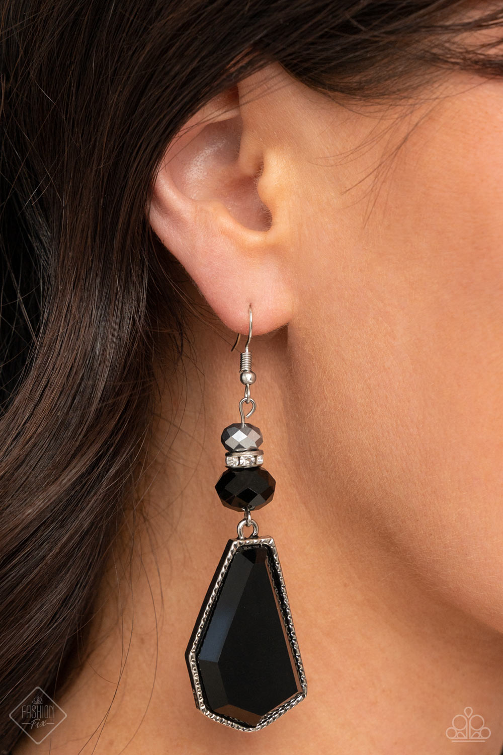 Defaced Dimension - Black Earrings - Paparazzi Accessories