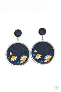 embroidered-gardens-blue-post earrings-paparazzi-accessories