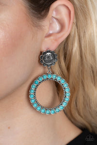Playfully Prairie - Blue Post Earrings - Paparazzi Accessories