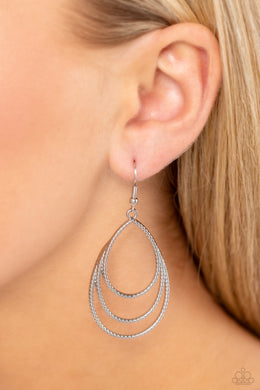 Trendy TIER-Drops - Silver Earrings - Paparazzi Accessories