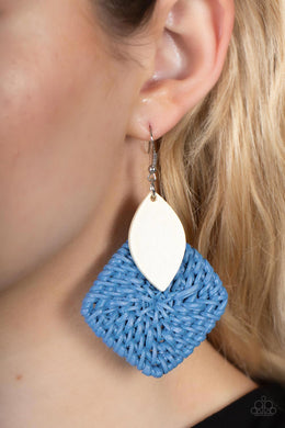 Sabbatical WEAVE - Blue Earrings - Paparazzi Accessories