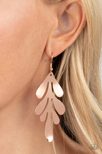 A FROND Farewell - Rose Gold Earrings - Paparazzi Accessories