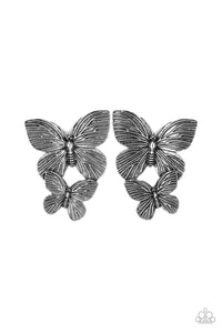 blushing-butterflies-silver-post earrings-paparazzi-accessories
