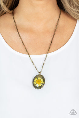 Prairie Passion - Yellow Necklace - Paparazzi Accessories