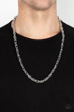 Chopper Hopper - Silver Mens Necklace - Paparazzi Accessories