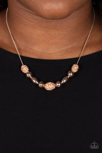 Space Glam - Rose Gold Necklace - Paparazzi Accessories