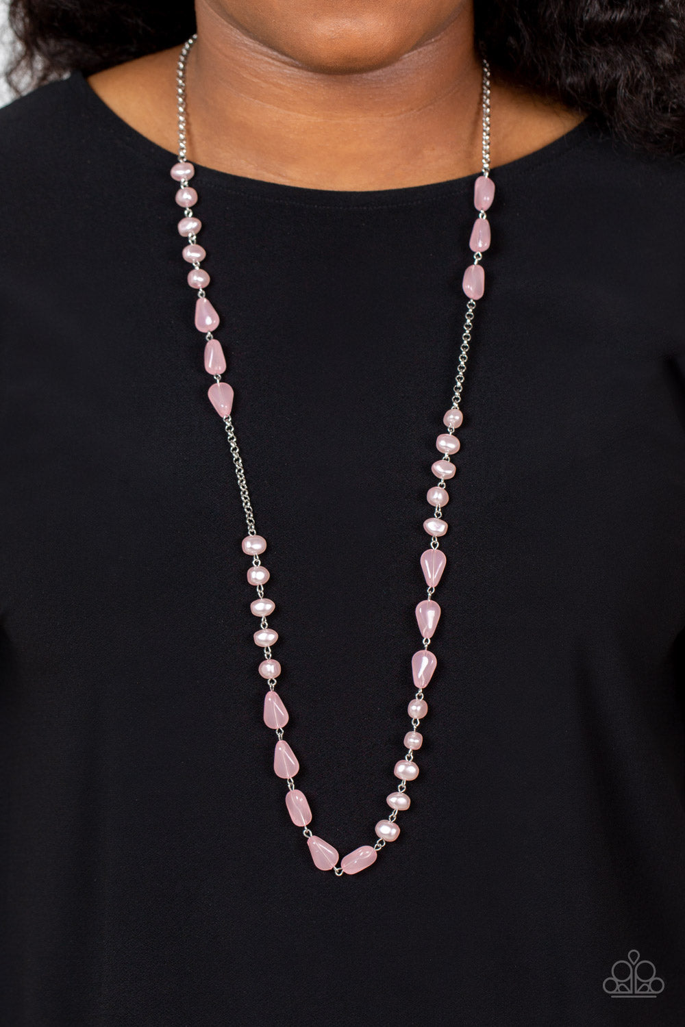 Shoreline Shimmer - Pink Necklace - Paparazzi Accessories