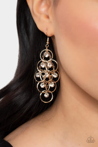 Head Rush - Gold Earrings - Paparazzi Accessories