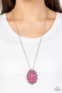 Mojave Medallion - Pink Necklace - Paparazzi Accessories
