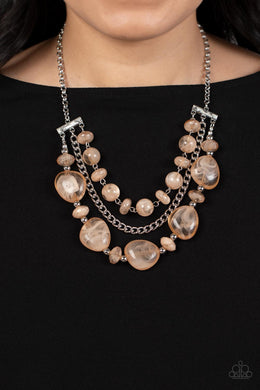 Oceanside Service - Brown Necklace - Paparazzi Accessories