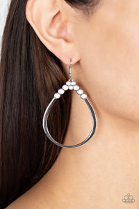 Festive Fervor - White Earrings - Paparazzi Accessories