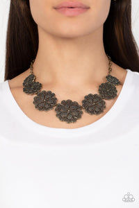 Basketful of Blossoms - Brass Necklace - Paparazzi Accessories