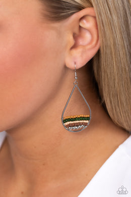 Mojave Mardi Gras - Green Earrings - Paparazzi Accessories