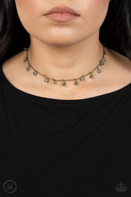 Chiming Charmer - Brass Necklace - Paparazzi Accessories