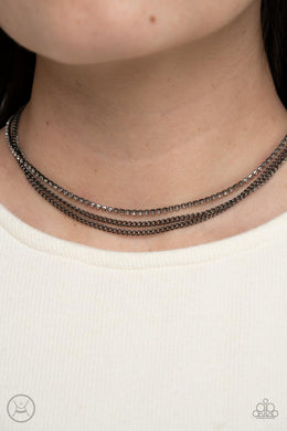 Glitzy Gusto - Black Necklace - Paparazzi Accessories