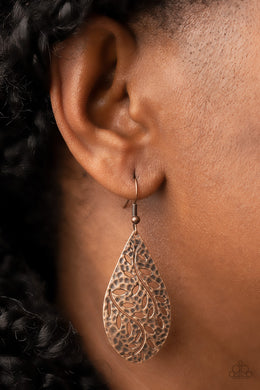Vineyard Vanity - Copper Earrings - Paparazzi Accessories