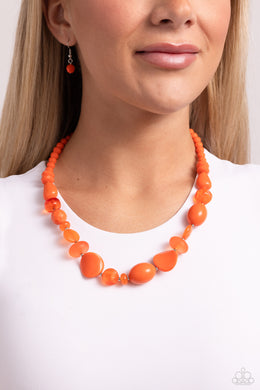 Tropical Tsunami - Orange Necklace - Paparazzi Accessories
