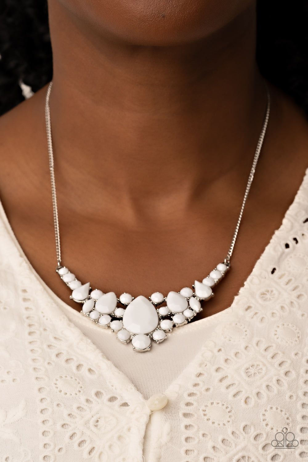 Bali Ballroom - White Necklace - Paparazzi Accessories
