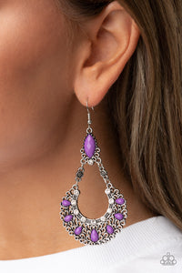 Fluent in Florals - Purple Earrings - Paparazzi Accessories