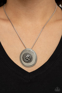Make Me a MEDALLION-aire - Silver Necklace - Paparazzi Accessories