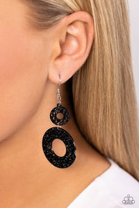 Cabo Courtyard - Black Earrings - Paparazzi Accessories