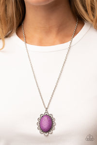 Daisy Dotted Deserts - Purple Necklace - Paparazzi Accessories
