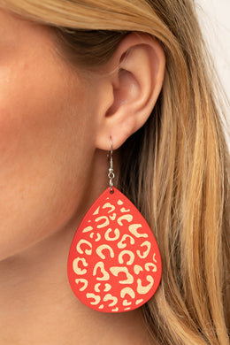 Suburban Jungle - Red Earrings - Paparazzi Accessories