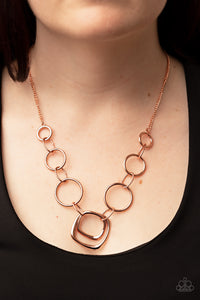 Linked Up Luminosity - Copper Necklace - Paparazzi Accessories