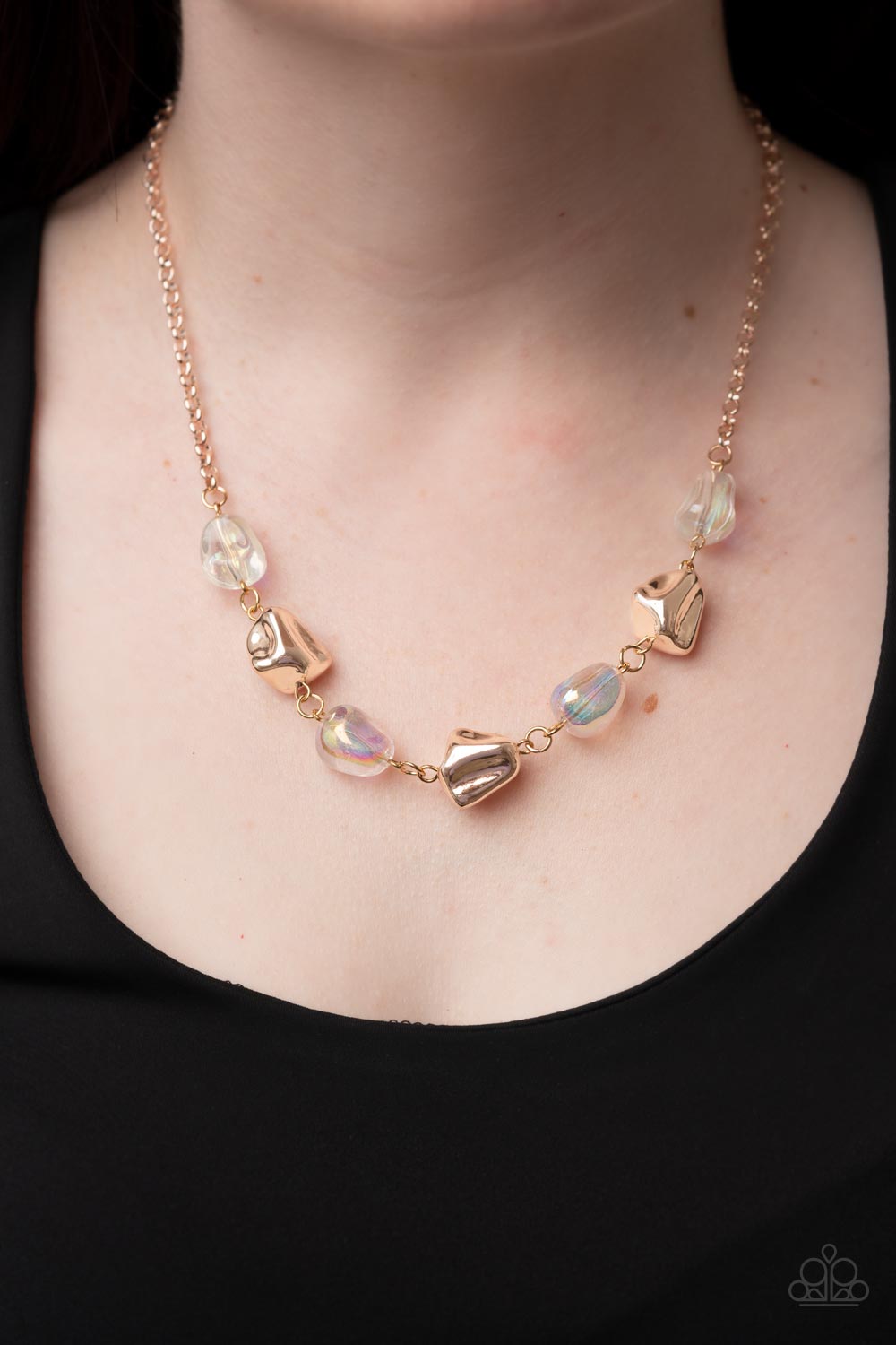 Inspirational Iridescence - Rose Gold Necklace - Paparazzi Accessories