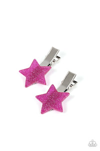 Sparkly Star Chart - Pink Hair Clip - Paparazzi Accessories
